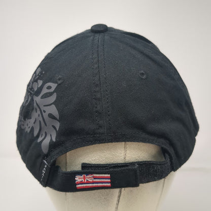 Hawaiian Headwear Baseball Cap Black One Size Floral Hawaii Graphic Flag Hat