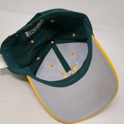 Foremost Athletic Snapback Hat Green Yellow L Wethersfield Embroidered W Logo