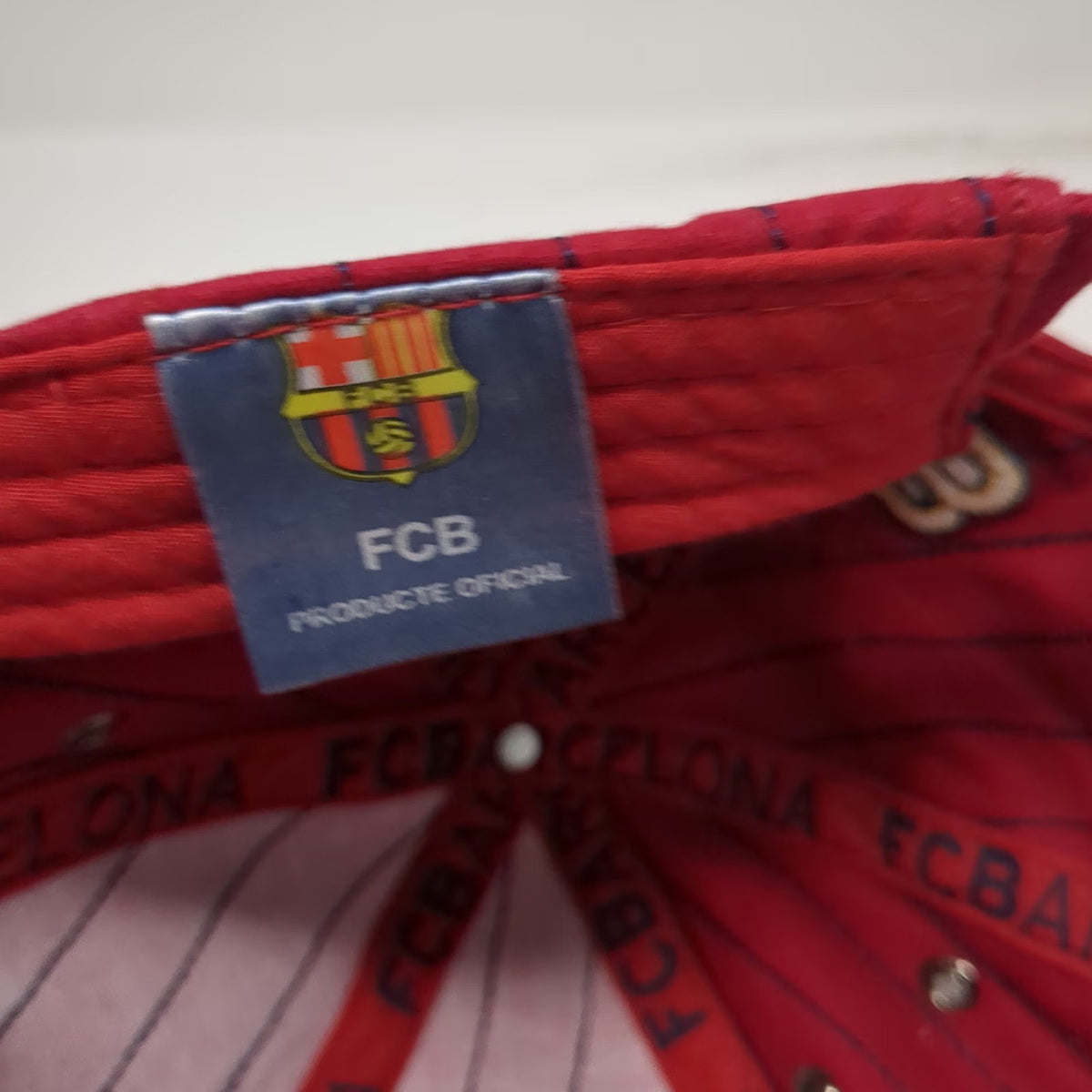 FC Barcelona Soccer-International FCB Red Cap One Size Pinstripe Slideback Hat