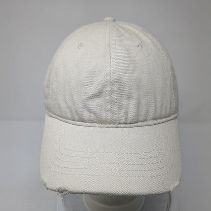 Unbranded Slideback Hat Tan One Size Adjustable Distressed Bleach Denim Blank