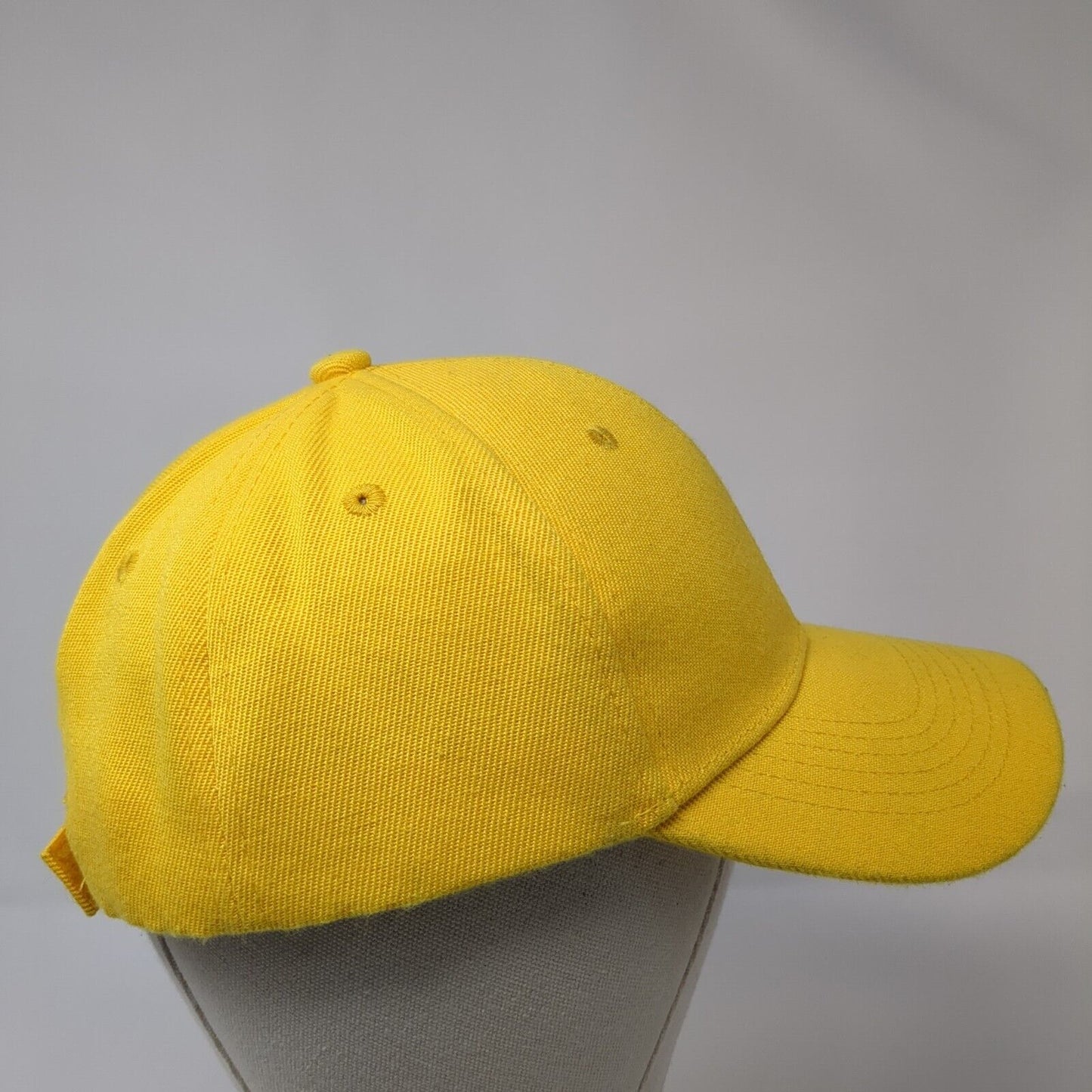 Unbranded Strapback Hat Yellow One Size Adjustable Solid 6 Panel Blank