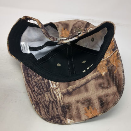 Brown Camo Platt Embroidered Baseball Cap Hat One Size Hunting Fishing Outdoors