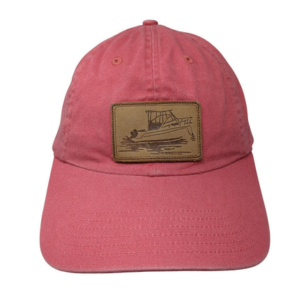 Vineyard Vines Baseball Cap Red One Size Adjustable Leather Patch 6 Panel
