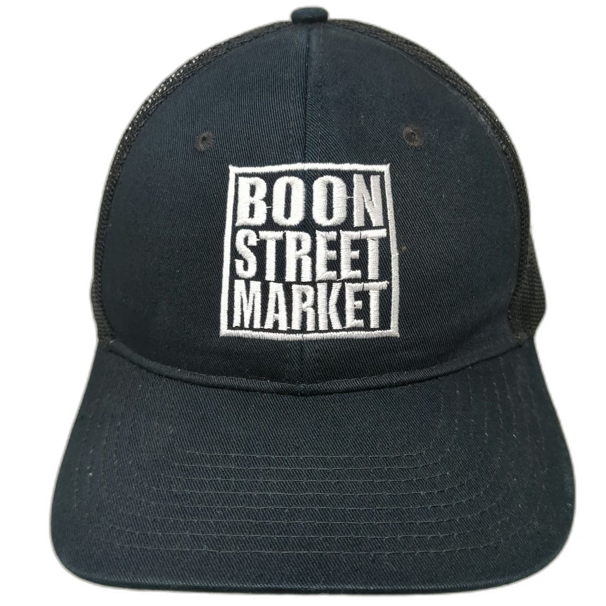 Port Authority Trucker Hat Black One Size Boon Street Market Mesh Snapback