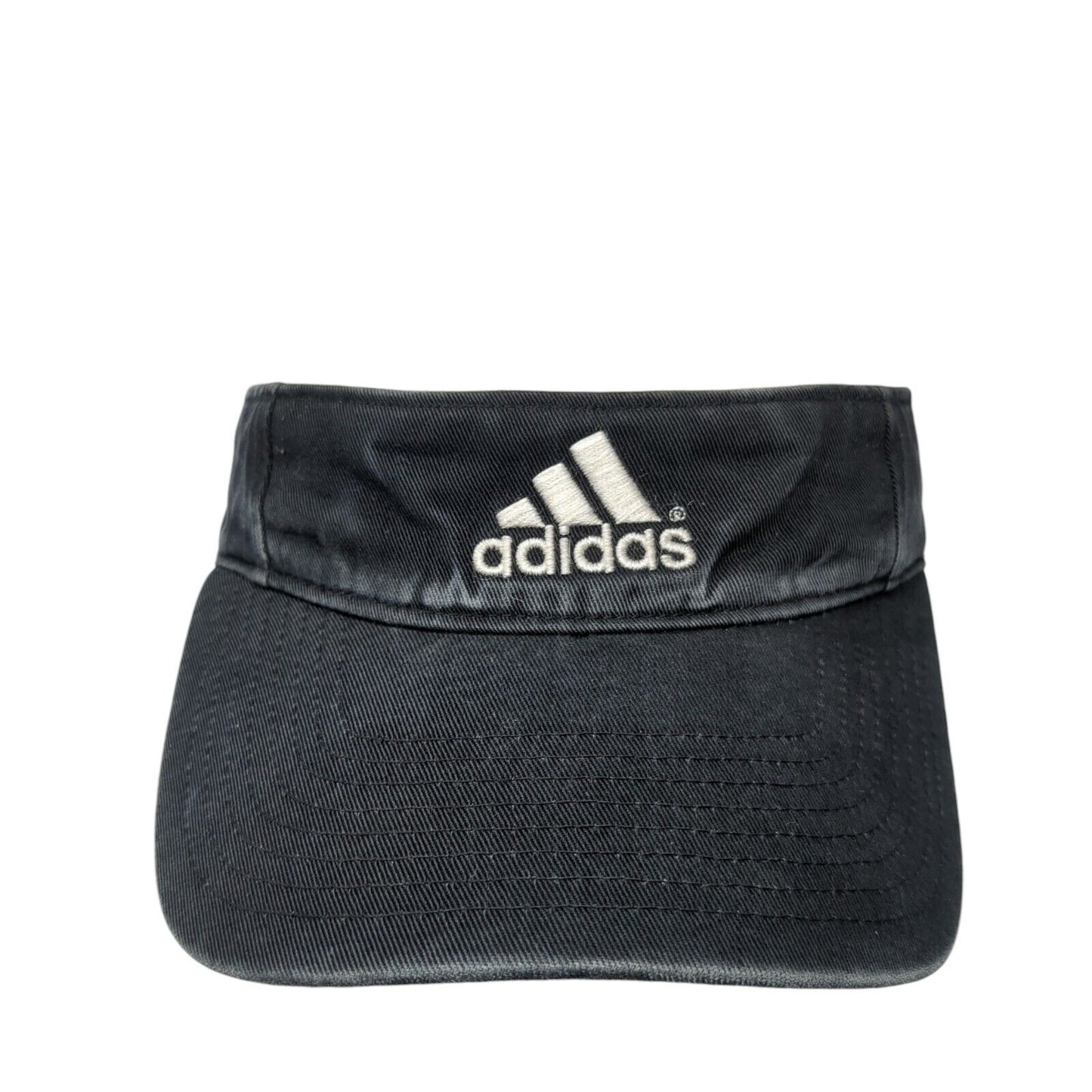 Adidas 3 Stripes Strapback Sun Visor Hat Black One Size Adjustable