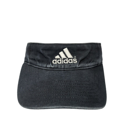 Adidas 3 Stripes Strapback Sun Visor Hat Black One Size Adjustable