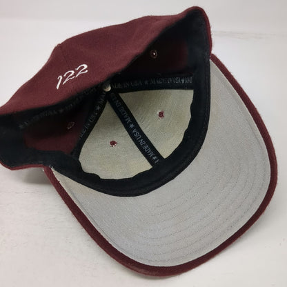 American Made Cap Co. Baseball Cap Red Gray L 122 Two Tone Logo Made in USA Hat