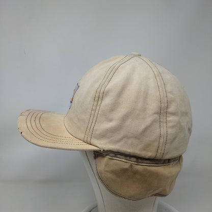 Carhartt Logo Patch Fitted Hat Tan One Size Solid 6 Panel Ear Flap