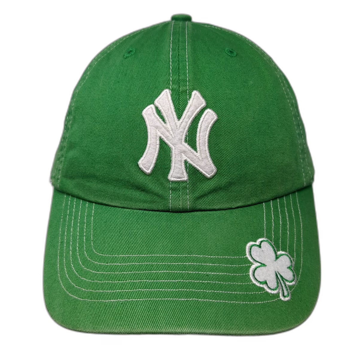 New York Yankees MLB Twins Enterprise Green White Baseball Cap One Size Shamrock