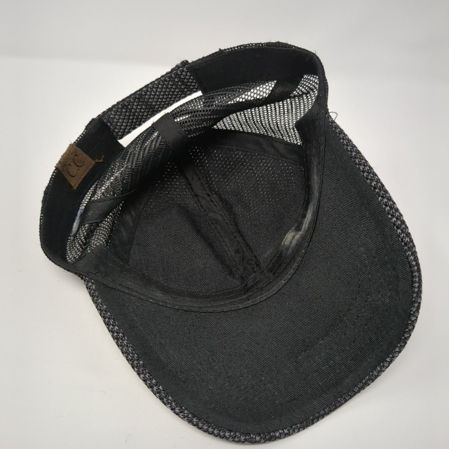 C.C Exclusives Strapback Mesh Back Trucker Hat Gray One Size 6 Panel