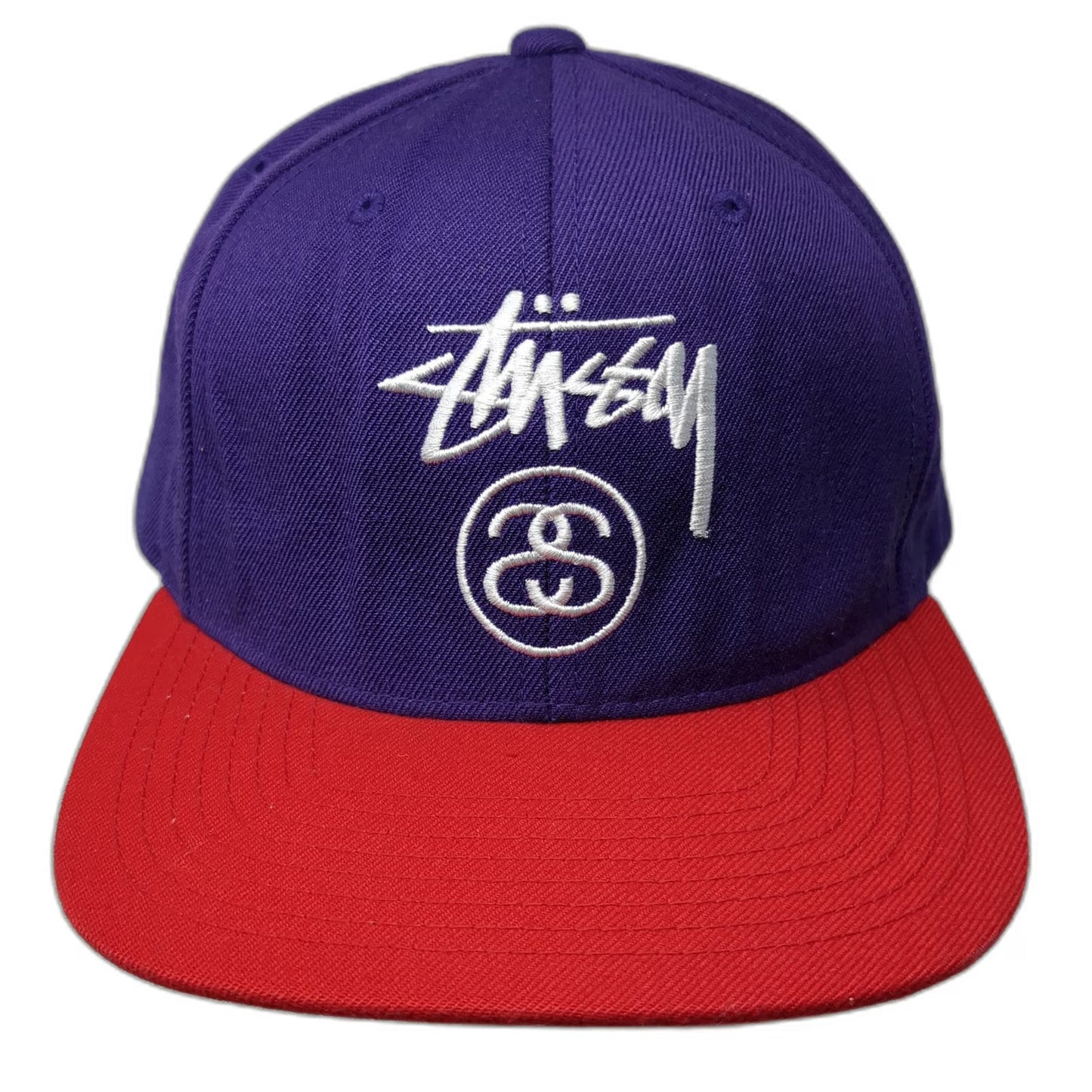 Stussy X Starter Collab Snapback Hat Purple Red White One Size Embroidered Logo