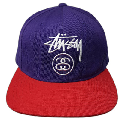 Stussy X Starter Collab Snapback Hat Purple Red White One Size Embroidered Logo