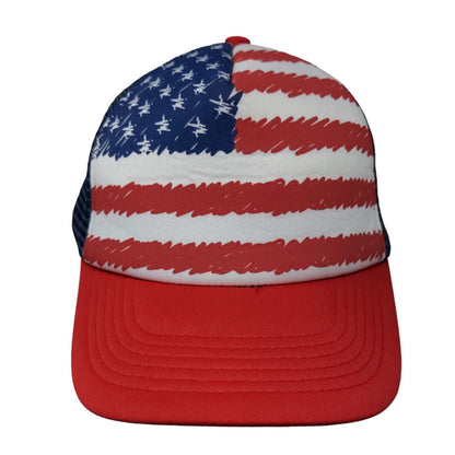 American Flag Snapback Mesh Back Trucker Hat Multi OSFM Adjustable