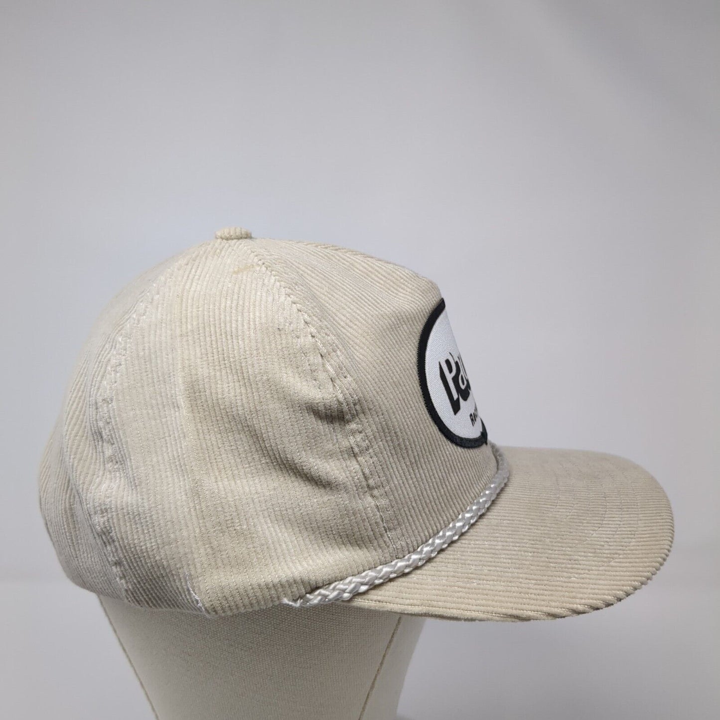 Pacific Recycling Snapback Hat Beige OS Adjustable Lightweight Corduroy Rope
