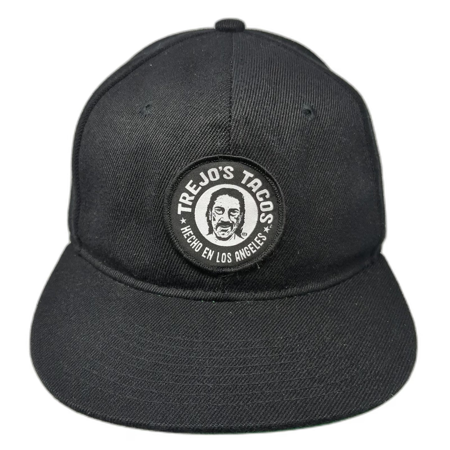 Crown Trejo's Tacos Snapback Black One Size Hat Danny Trejo Logo Green Underbrim