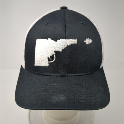 Idaho Gun Fitted Mesh Back Trucker Hat Black One Size Flexfit Yupoong