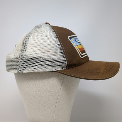 Cody James Trucker Hat Brown One Size Bull Skull Patch Mesh Snapback Retro Logo