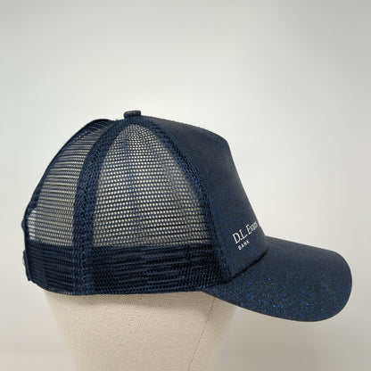 D.L. Evans Bank Ponyback Strapback Hat Blue One Size Adjustable Mesh Back C.C