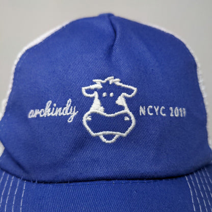 Hit Wear Men's Snapback Mesh Back Hat Blue White OSFA Embroidered Logo Cow