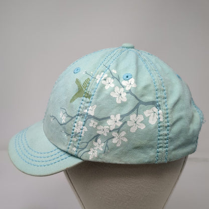 Life is Good Baseball Cap Blue One Size Organic Cotton Floral Adjustable Hat