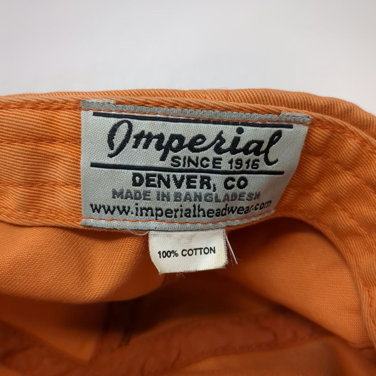 Imperial Baseball Cap Orange OSFM Slideback Cotton Golf Trophy Logo Hat Sport