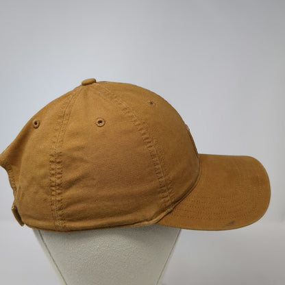 Carhartt Baseball Cap Brown One Size Leather Logo Patch Adjustable Strap Hat