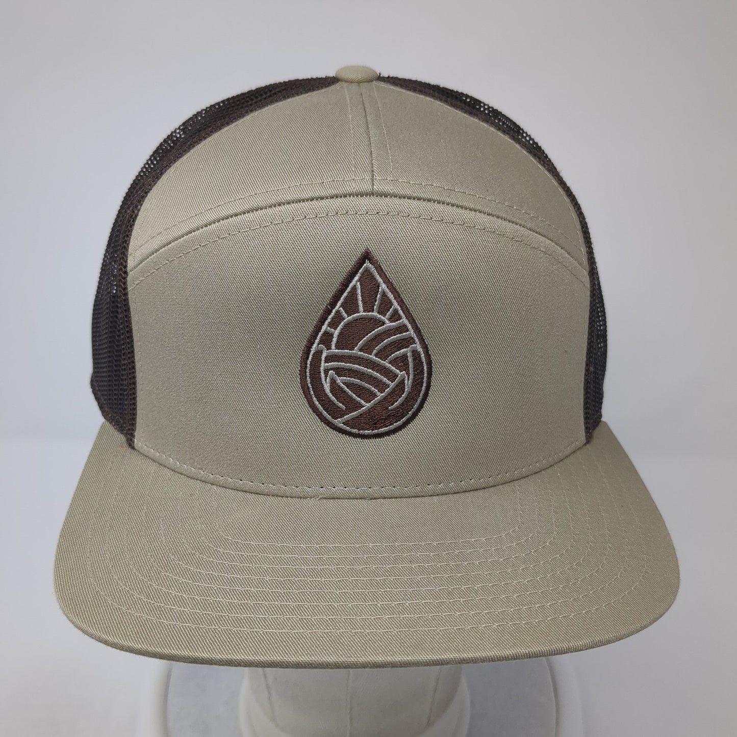 Richardson Snapback Trucker Hat Brown One Size Adjustable Embroidered Mesh Back