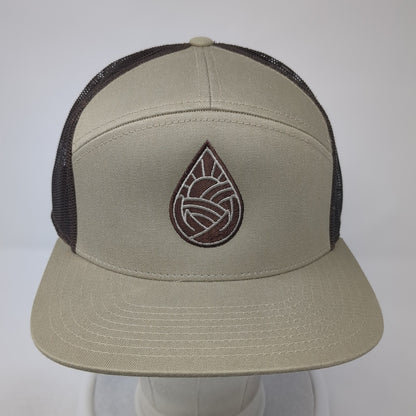 Richardson Snapback Trucker Hat Brown One Size Adjustable Embroidered Mesh Back