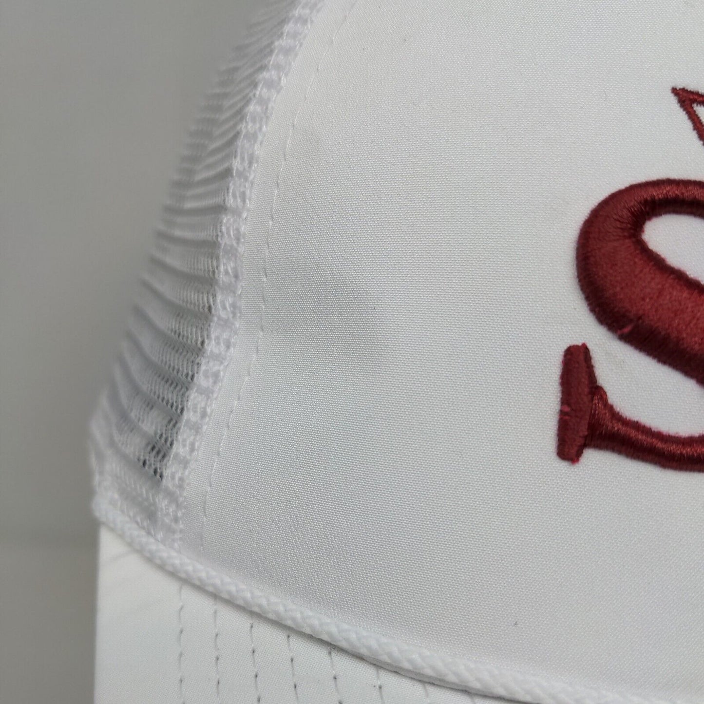 Imperial Men's Snapback Mesh Back Hat White OSFA Embroidered SB Christian Logo