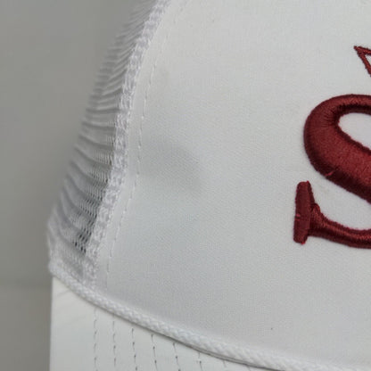 Imperial Men's Snapback Mesh Back Hat White OSFA Embroidered SB Christian Logo