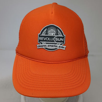 Otto Trucker Hat Orange One Size Mesh Back Snapback Rope Detail RevoluSun Solar