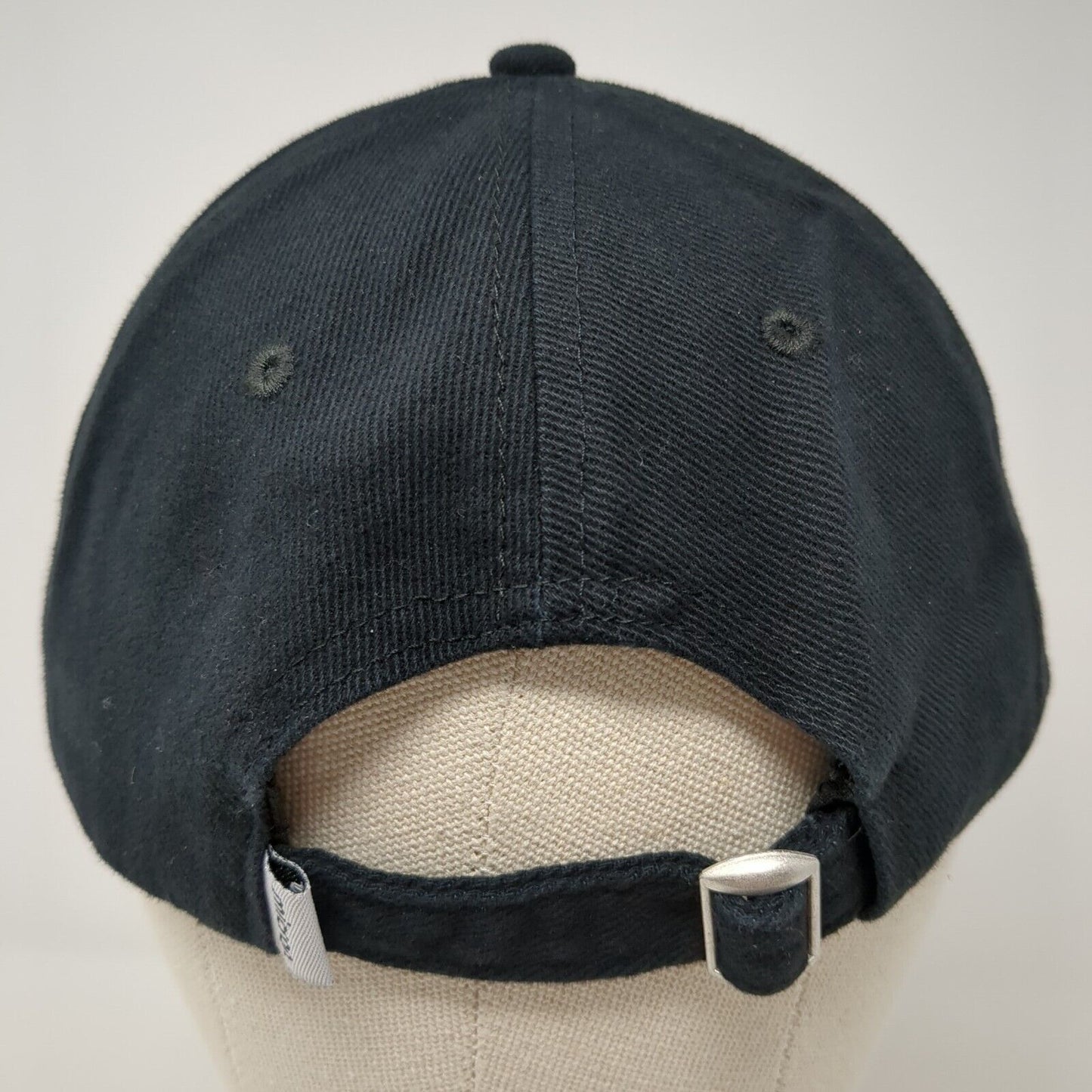 Micron Slideback Hat Black One Size Adjustable 6 Panel Embroidered