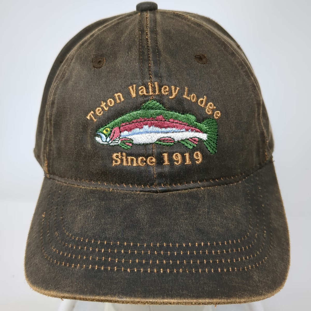 Legacy Baseball Cap Brown One Size Teton Valley Lodge Embroidered Trout Hat