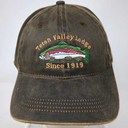 Legacy Baseball Cap Brown One Size Teton Valley Lodge Embroidered Trout Hat