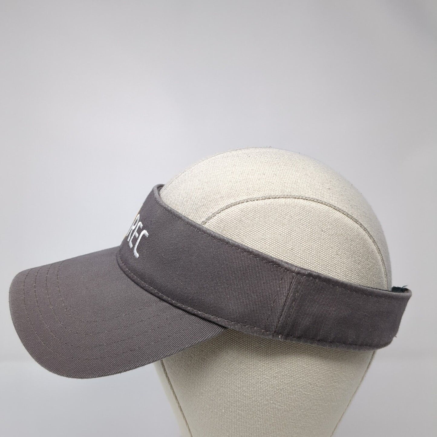 REC Strapback Sun Visor Hat Gray One Size Adjustable Embroidered Pukka