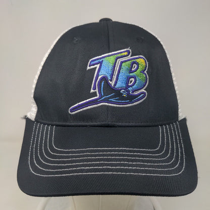 Fan Favorite Men's Snapback Mesh Back Hat Black Embroidered Tampa Bay Rays Logo