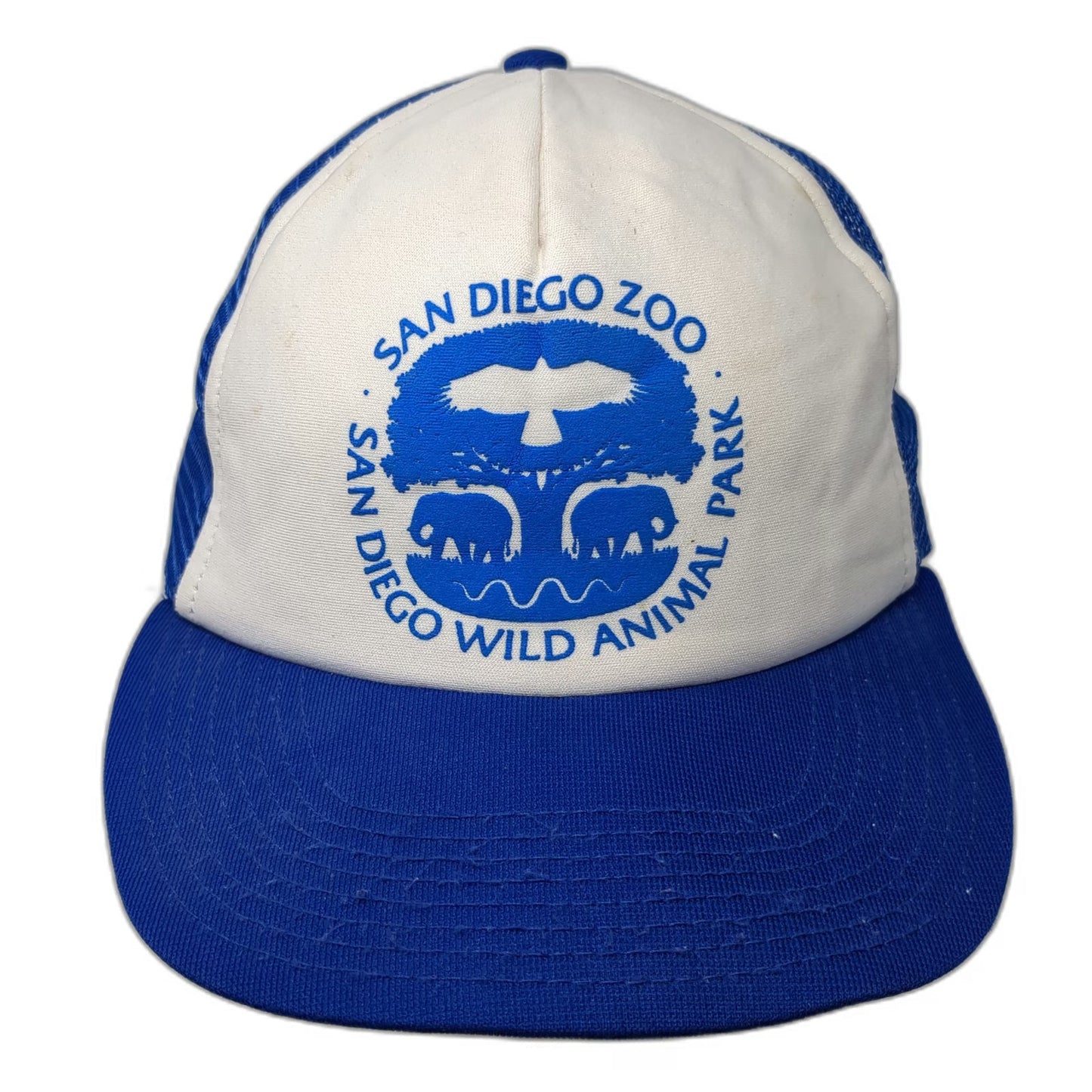 San Diego Zoo Wild Animal Park Blue OS Trucker Hat Snapback Mesh USA Vintage
