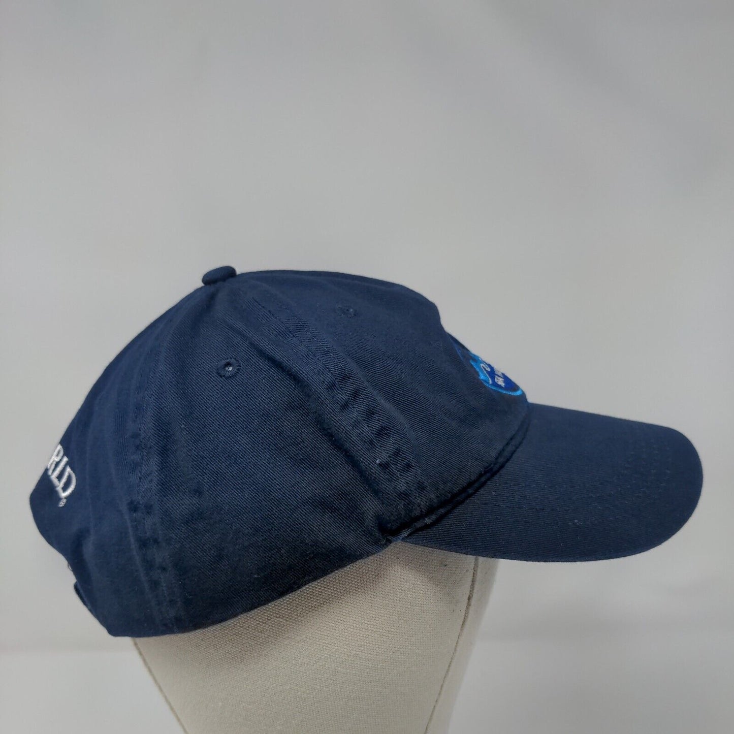 Sea World Strapback Hat Blue One Size Adjustable Embroidered 6 Panel Cotton