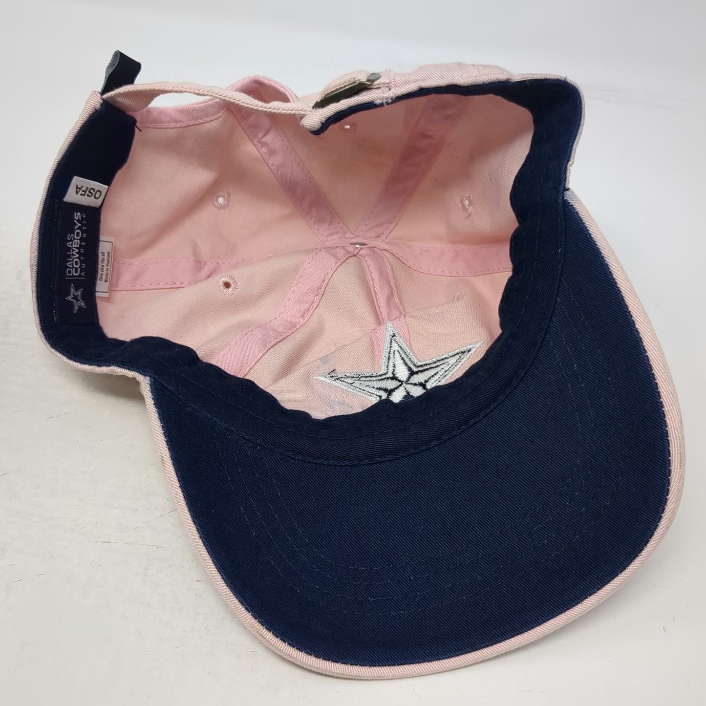 Dallas Cowboys NFL Authentic Pink Blue Hat One Size Cap Star Logo Slideback
