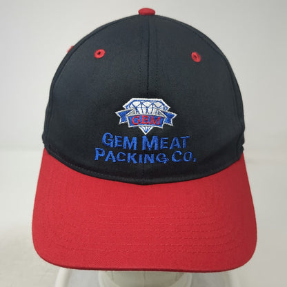 Richardson Snapback Hat Black Red Size L Gem Meat Packing Co Business Logo