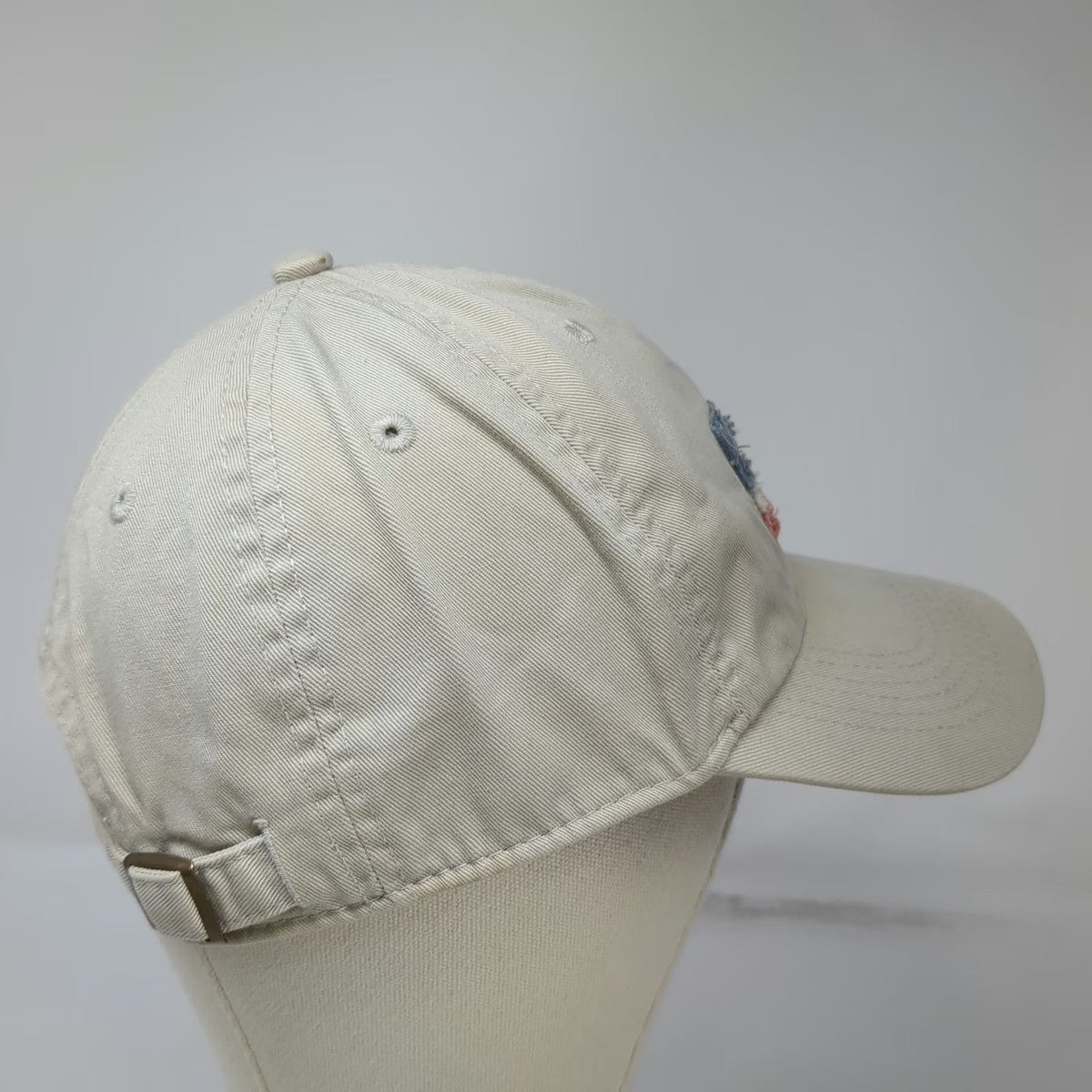Life is good Baseball Cap Hat Beige Blue Red White One Size Graphic Flag Patch