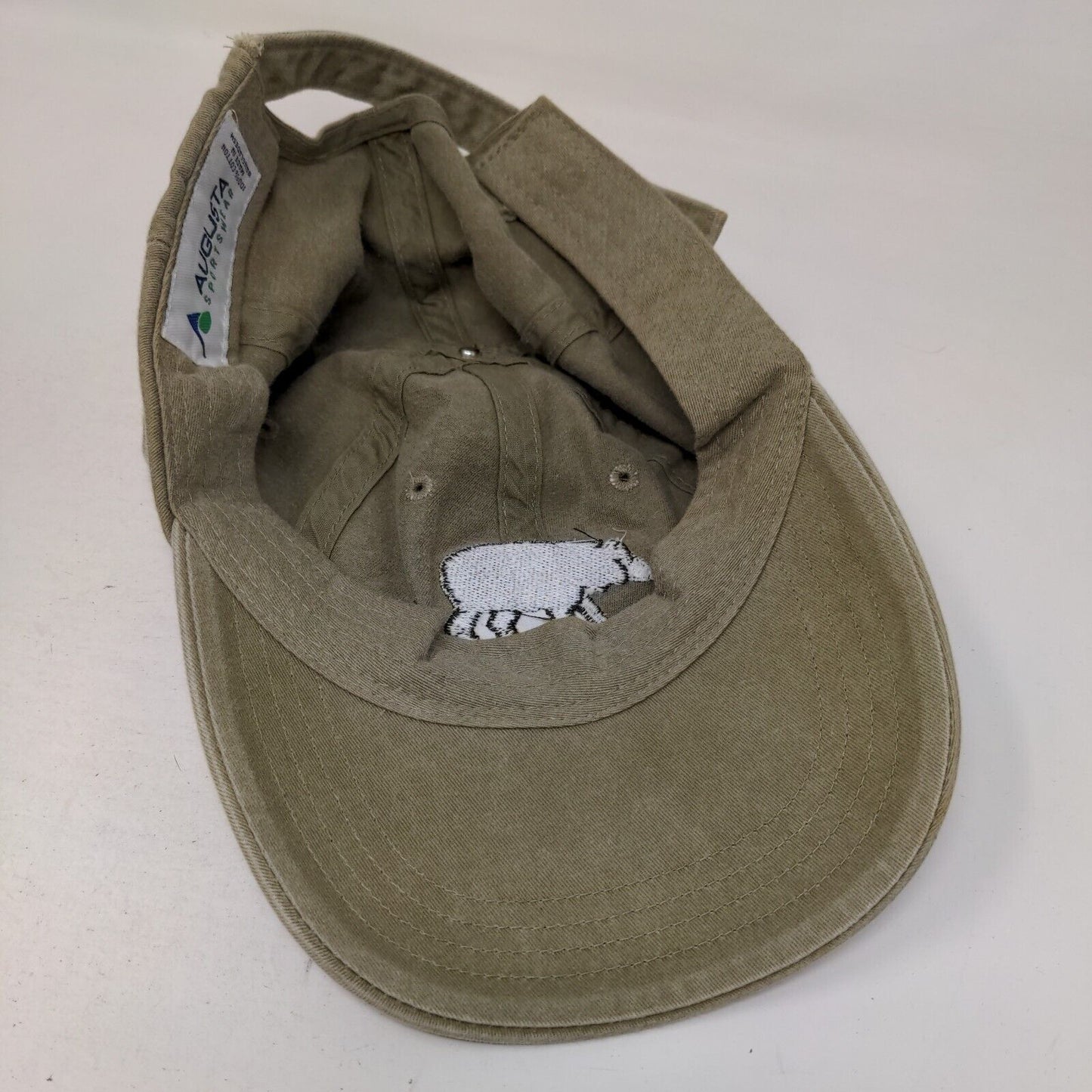 Bear Slideback Hat Tan One Size Adjustable Embroidered Augusta Sportswear