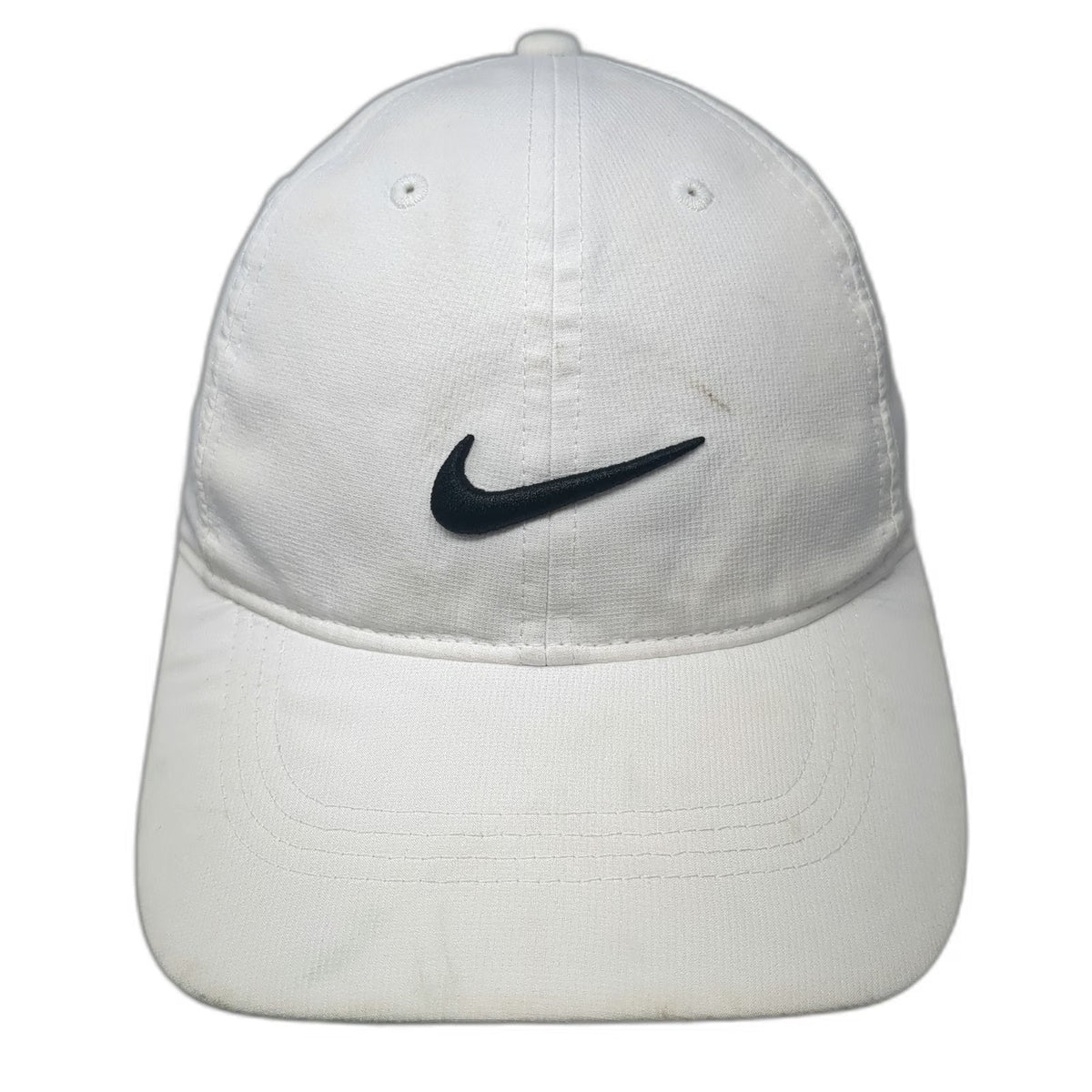 Nike Baseball Cap White One Size Embroidered Swoosh Logo Strapback Golf Hat