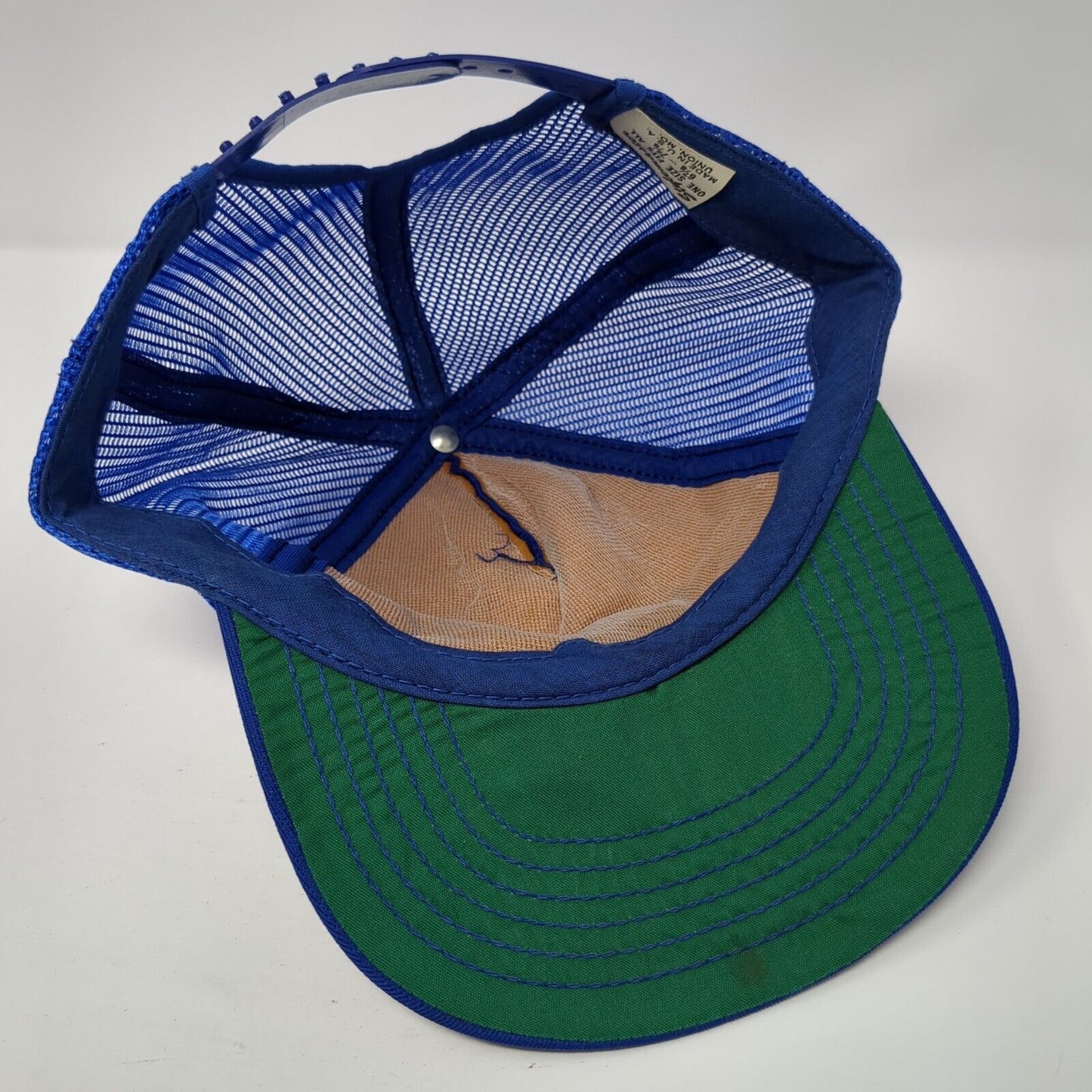 Mercantile Bank Snapback Trucker Hat Blue 6 7/8-7 5/8 Mesh Back Outdoor