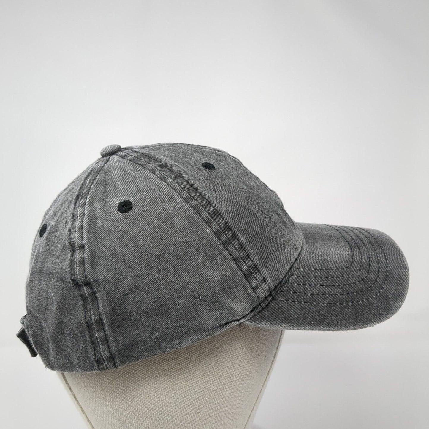Unbranded Strapback Hat Gray Black Soot One Size Adjustable Blank