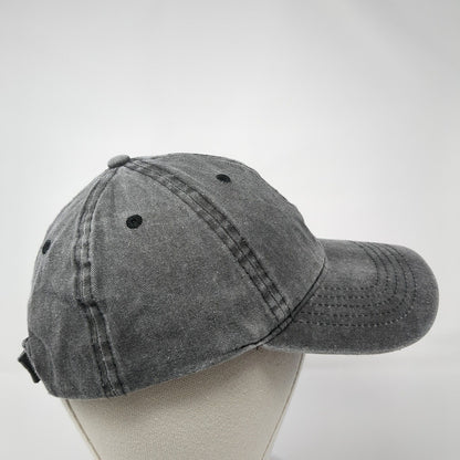 Unbranded Strapback Hat Gray Black Soot One Size Adjustable Blank