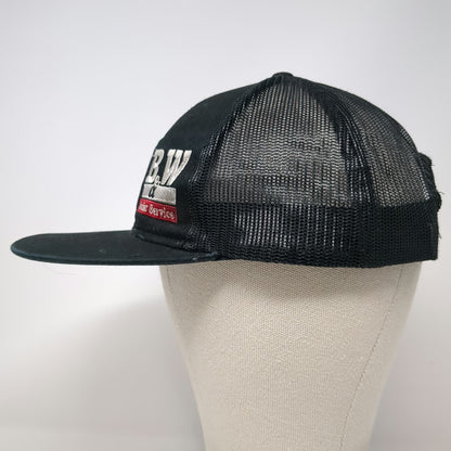 Port Authority Trucker Hat Black One Size B.W & Wrecker Service Mesh Snapback