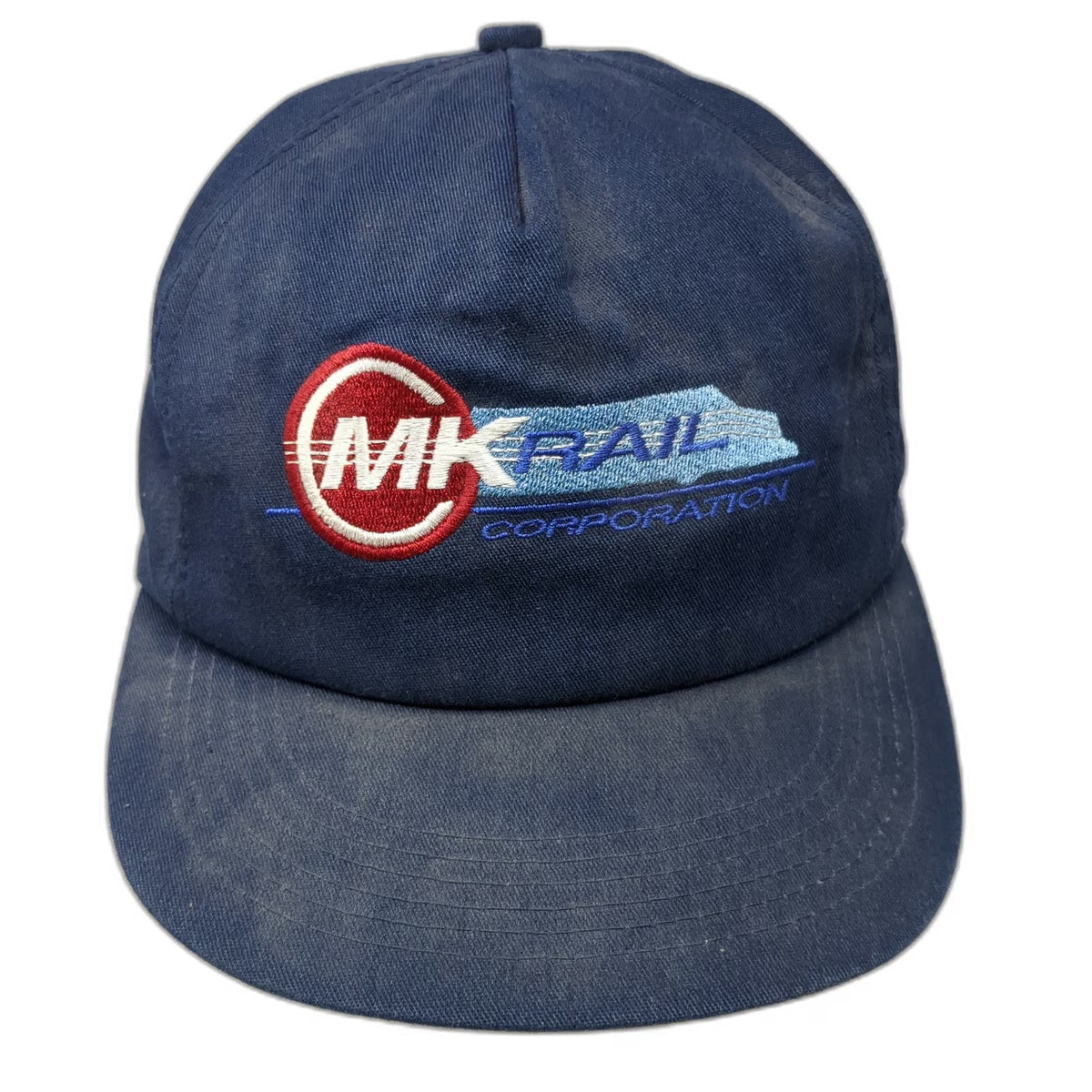 MK Rail Corporation 5 Panel Blue One Size Snapback Railroad Hat Train Logo