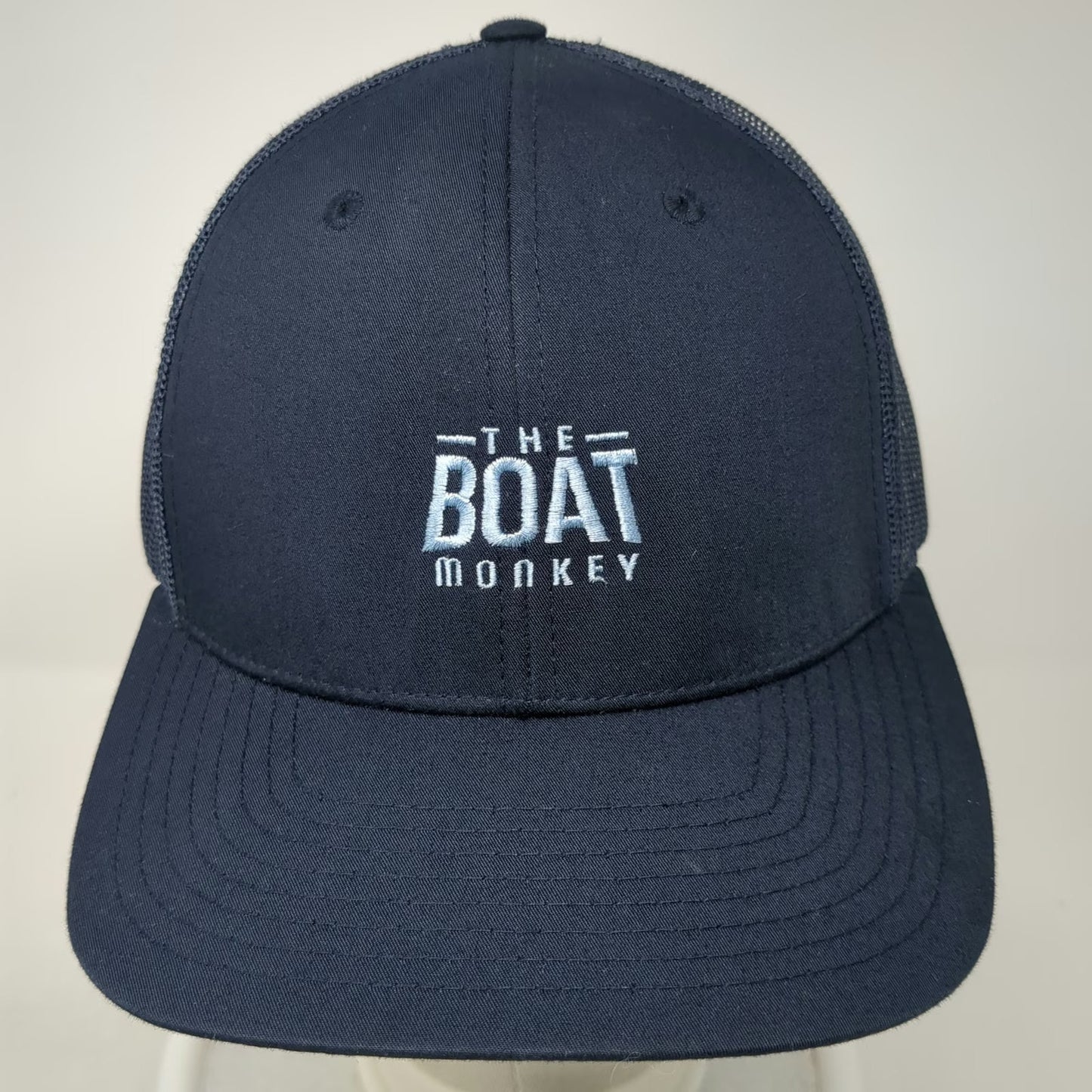 Richardson Trucker Hat Blue One Size Snapback The Boat Monkey Mesh Embroidered