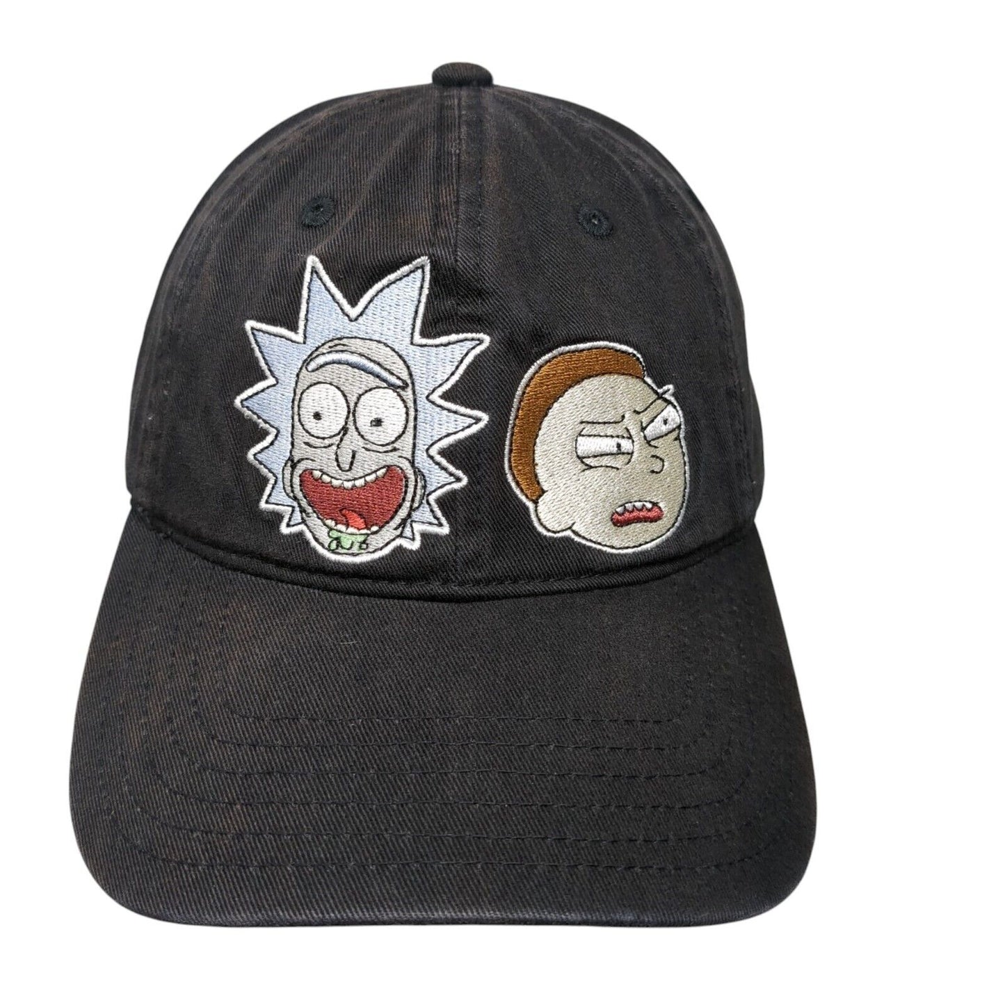 Rick And Morty Slideback Hat Black OSFA Adjustable Embroidered Adult Swim